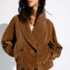 Double-Breasted Leather Suede Jacket – Jackets and Trench Double-Breasted Leather Suede Jacket – Jackets and Trench