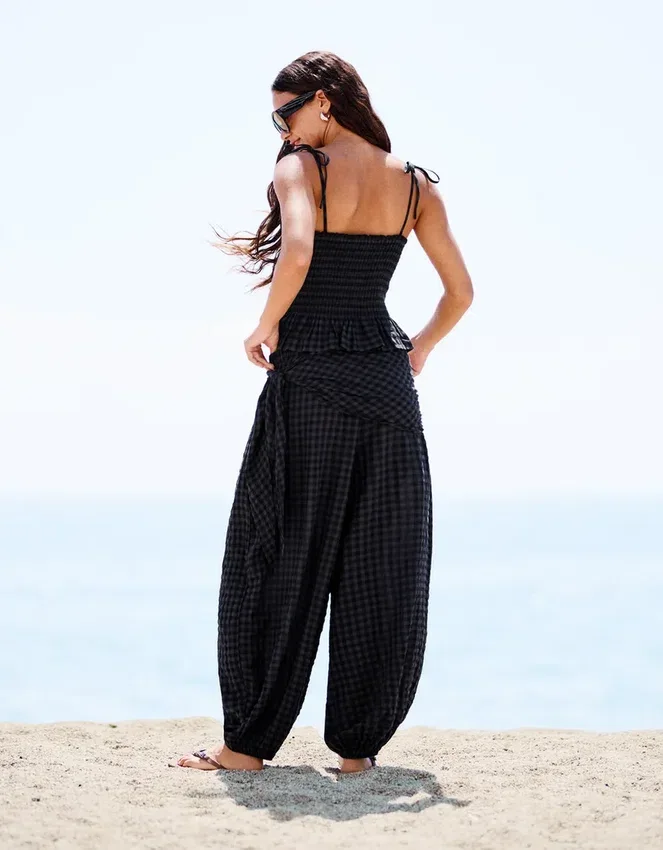 Drop Crotch Pants with Scarf Drop Crotch Pants with Scarf