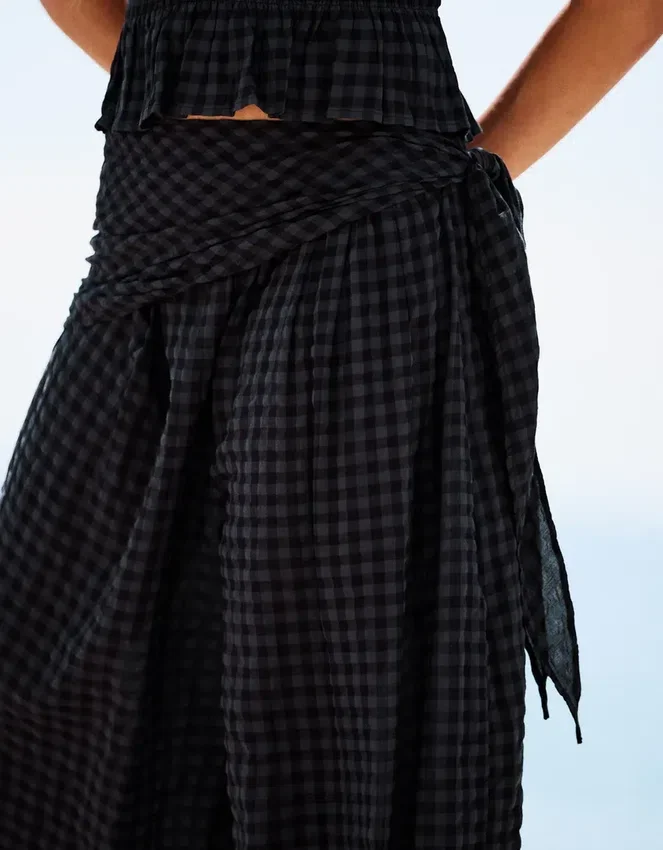 Drop Crotch Pants with Scarf Drop Crotch Pants with Scarf