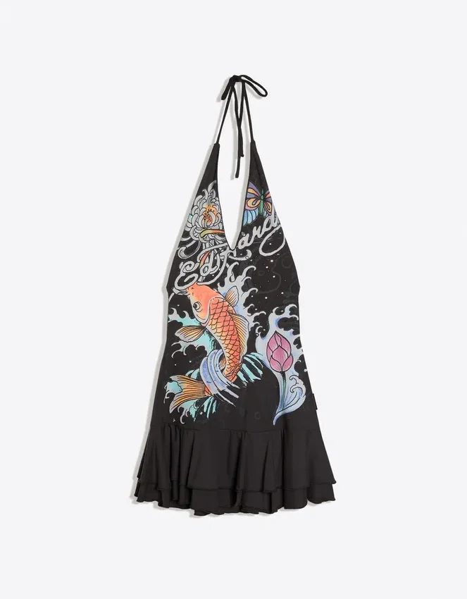Ed Hardy X Bershka Halter Mini Dress Ed Hardy X Bershka Halter Mini Dress