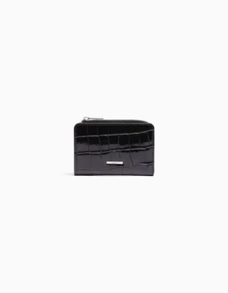 Embossed Faux-Patent Finish Animal Print Purse – Accessories
