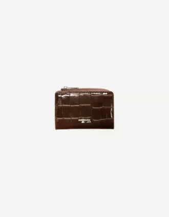 Embossed Faux-Patent-Finish Animal Print Purse – Accessories
