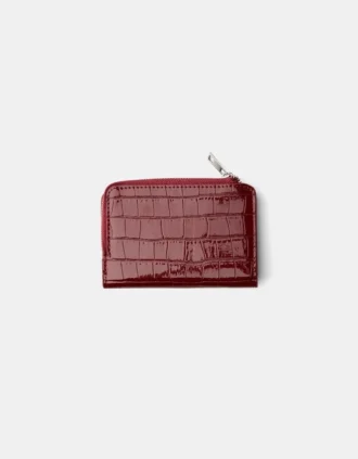 Embossed Faux-Patent Finish Animal Print Purse – Accessories