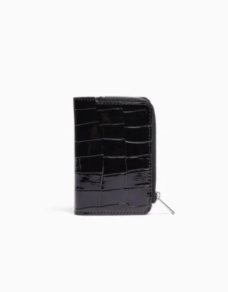 Embossed Faux-Patent Finish Animal Print Purse – Accessories