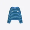 Embroidered Striped Boxy Fit Sweater Embroidered Striped Boxy Fit Sweater