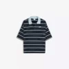 Embroidered Striped Short Sleeve Polo Shirt