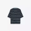 Embroidered Striped Short Sleeve Polo Shirt