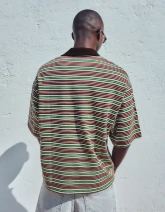 Embroidered Striped Short Sleeve Polo Shirt – T-Shirts and Polo Shirts