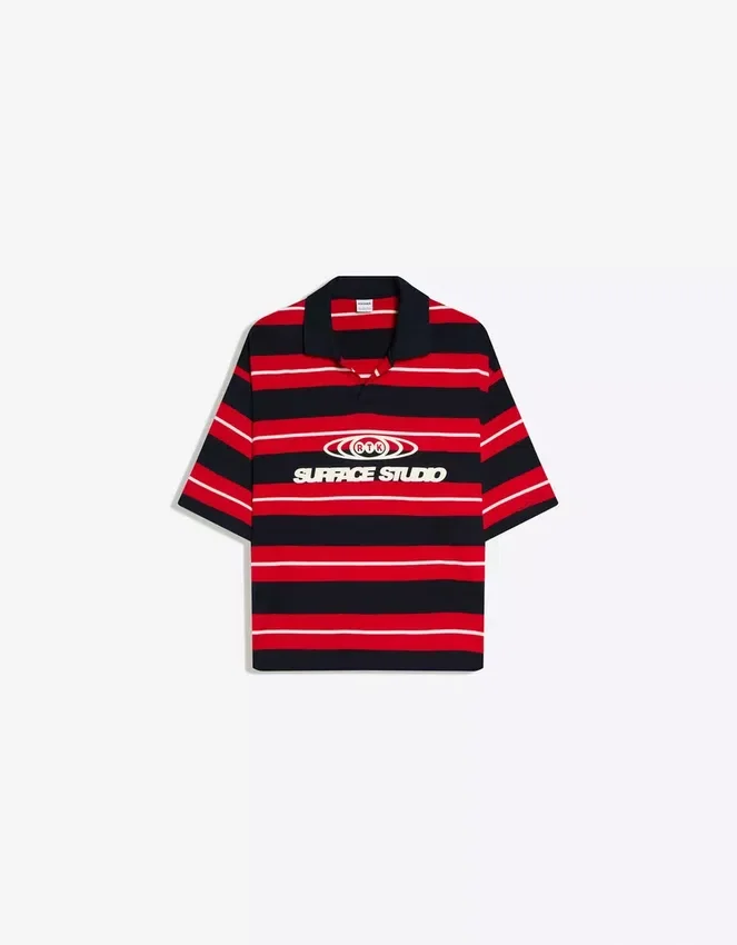 Embroidered Striped Short Sleeve Polo Shirt – T-Shirts and Polo Shirts Embroidered Striped Short Sleeve Polo Shirt – T-Shirts and Polo Shirts