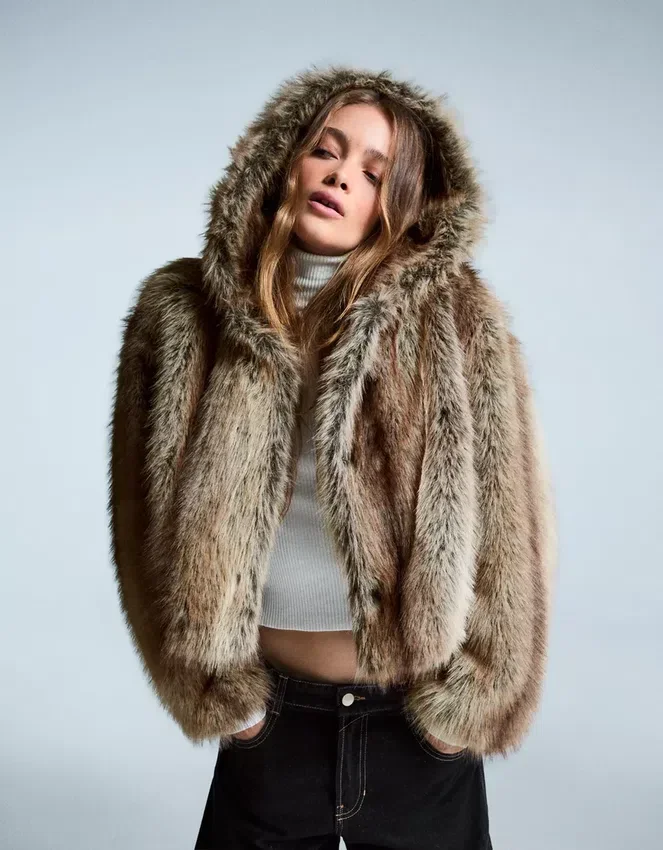 Faux Fur Hooded Jacket Faux Fur Hooded Jacket