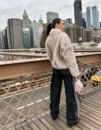 Faux Fur Lapel Jacket – Women