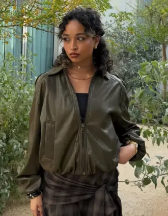 Faux Leather Balloon Jacket