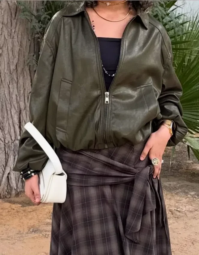 Faux Leather Balloon Jacket Faux Leather Balloon Jacket