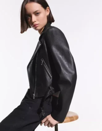 Faux Leather Biker Jacket – Jackets and Trench