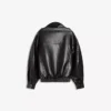 Faux Leather Funnel Collar Jacket Faux Leather Funnel Collar Jacket