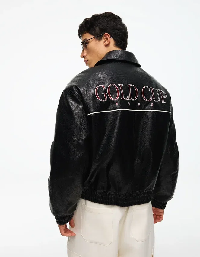 Faux Leather Graphic Jacket Faux Leather Graphic Jacket