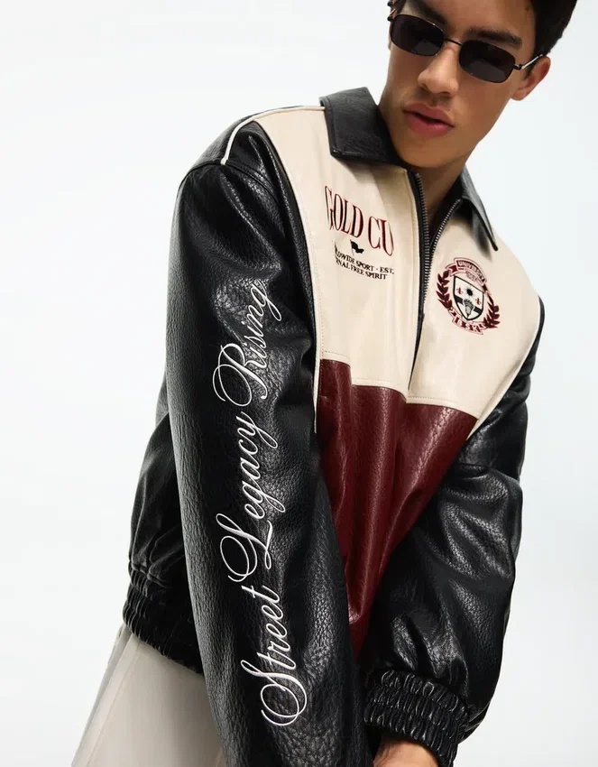 Faux Leather Graphic Jacket Faux Leather Graphic Jacket