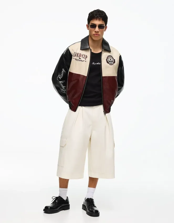 Faux Leather Graphic Jacket Faux Leather Graphic Jacket
