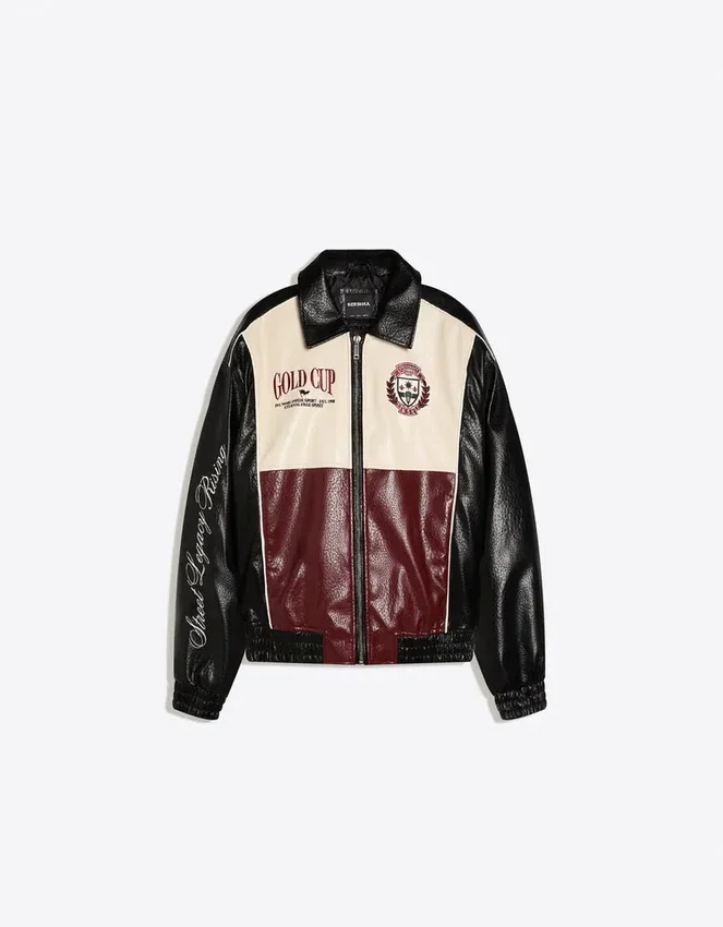 Faux Leather Graphic Jacket Faux Leather Graphic Jacket