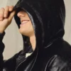 Faux Leather Jacket with Hood – Jackets Faux Leather Jacket with Hood – Jackets