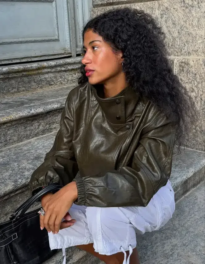 Faux Leather Jacket with Lapels – Jackets and Trench Faux Leather Jacket with Lapels – Jackets and Trench