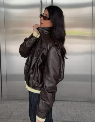 Faux Leather Pleated Jacket – Jackets and Trench