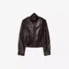 Faux Leather Pleated Jacket Faux Leather Pleated Jacket