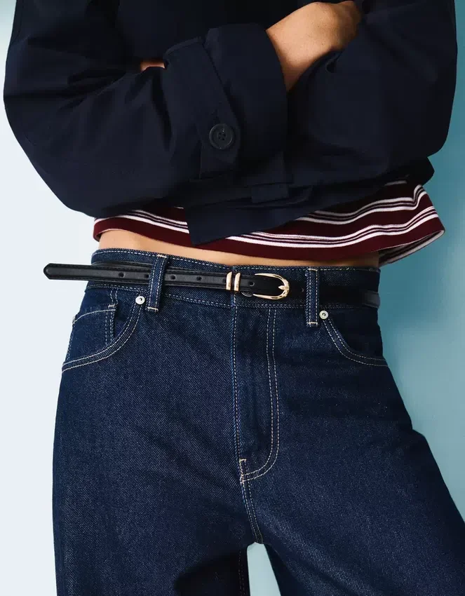 Faux Leather Topstitched Belt – Accessories Faux Leather Topstitched Belt – Accessories