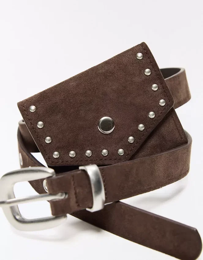 Faux Suede Belt with Pocket Faux Suede Belt with Pocket