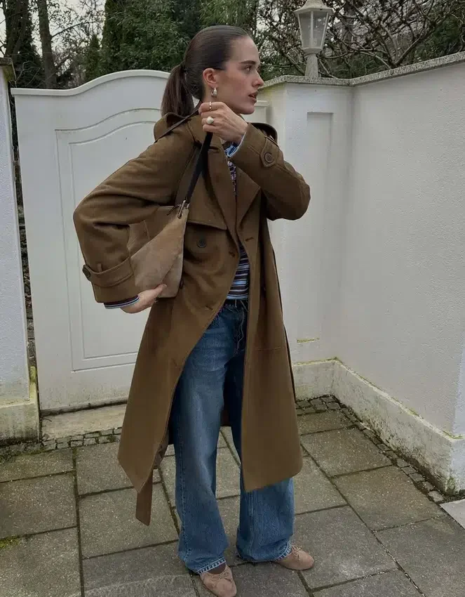 Faux Suede Trench Coat Faux Suede Trench Coat