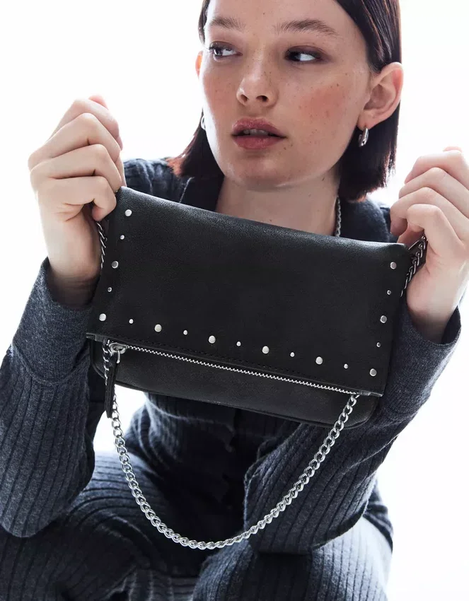 Flap Bag with Zip and Studs – Accessories Flap Bag with Zip and Studs – Accessories