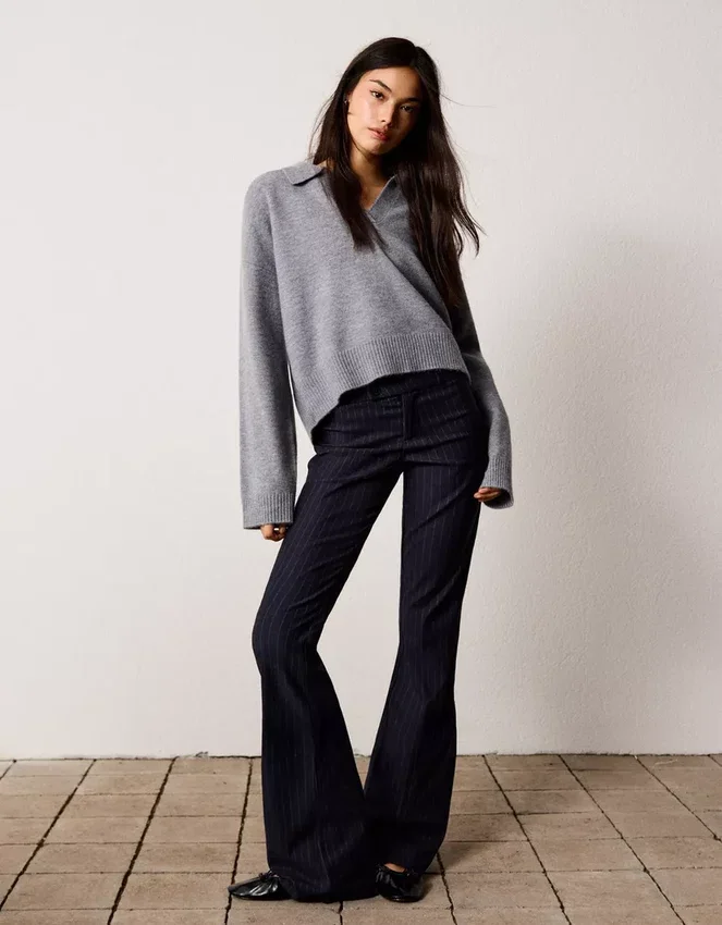 Flared Bengaline Trousers – Pants Flared Bengaline Trousers – Pants