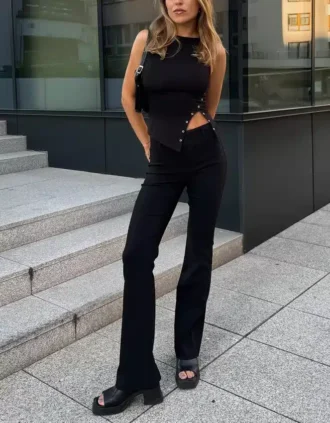 Flared Bengaline Trousers – Pants