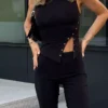 Flared Bengaline Trousers – Pants Flared Bengaline Trousers – Pants