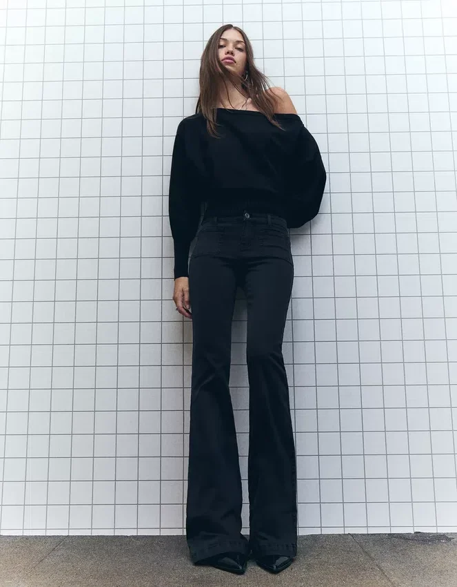 Flared Pants with Pocket Flaps – Pants Flared Pants with Pocket Flaps – Pants