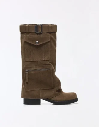 Flat Boots with Pant Pockets