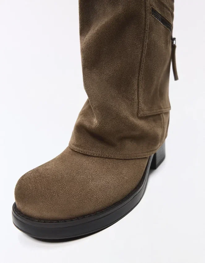 Flat Boots with Pant Pockets Flat Boots with Pant Pockets