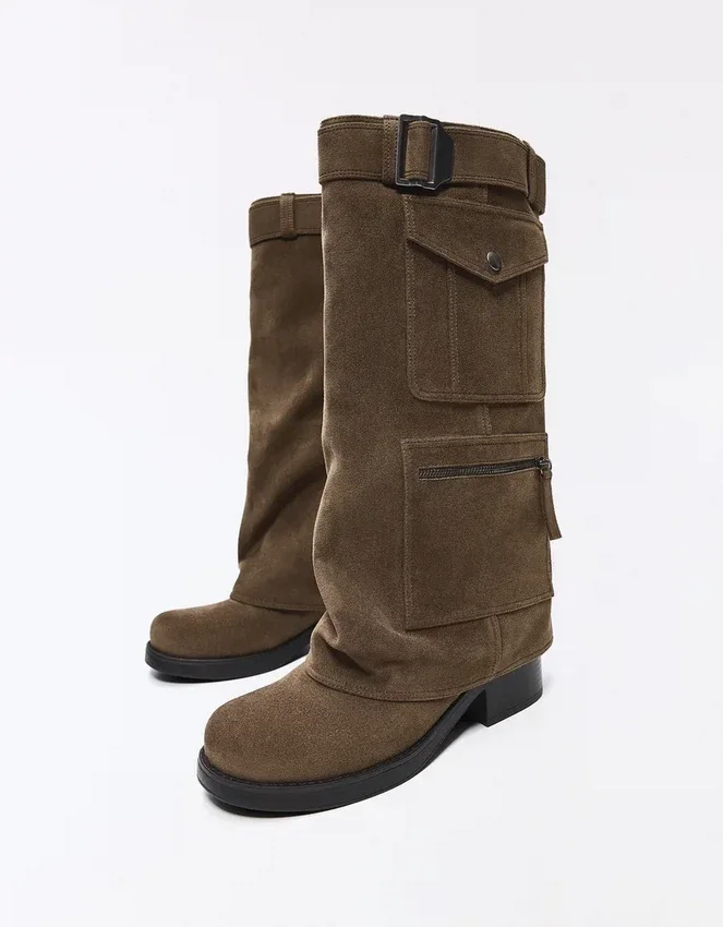 Flat Boots with Pant Pockets Flat Boots with Pant Pockets