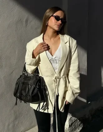 Flowing Blazer with Drawstring – Jackets and Trench