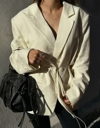 Flowing Blazer with Drawstring – Jackets and Trench