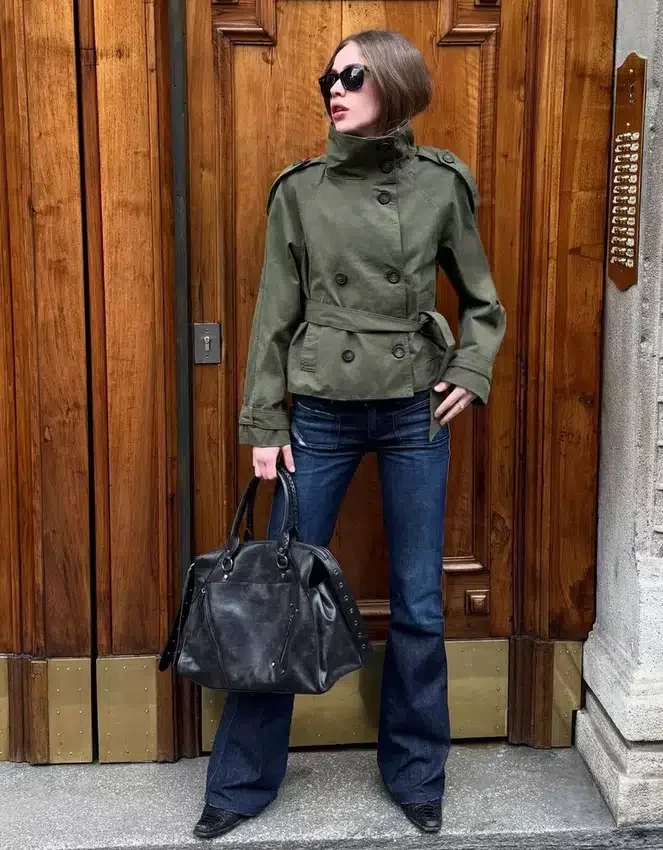 Funnel Neck Trench Jacket Funnel Neck Trench Jacket