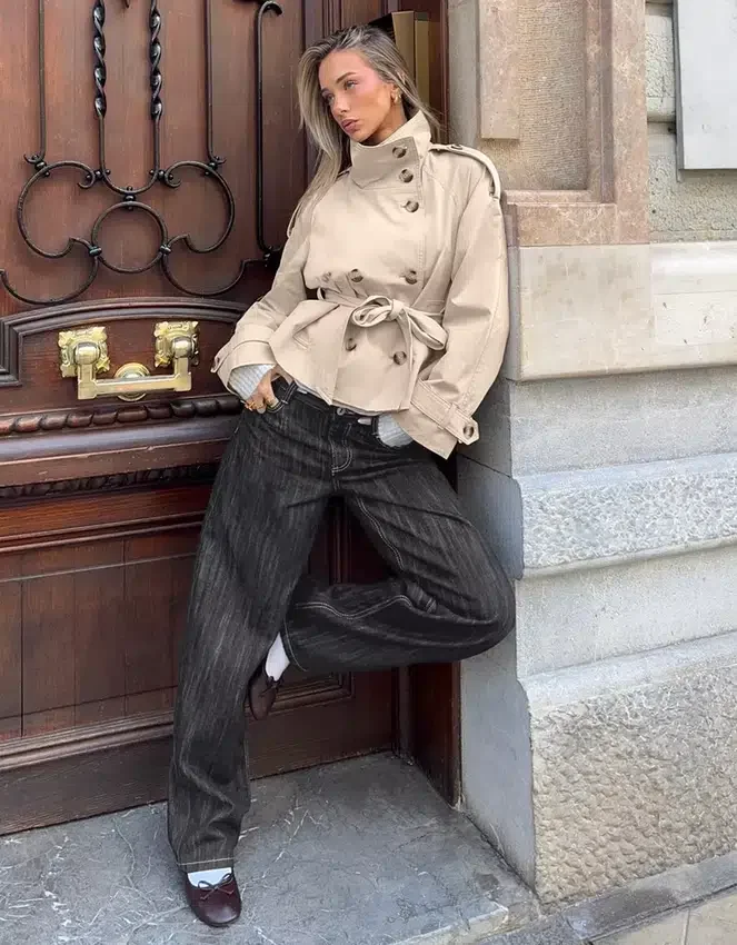 Funnel Neck Trench Jacket Funnel Neck Trench Jacket