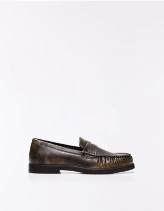 Gathered Loafer with Brushed Detail