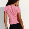Gathered T-Shirt with Side Ties