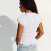 Gathered T-Shirt with Side Ties