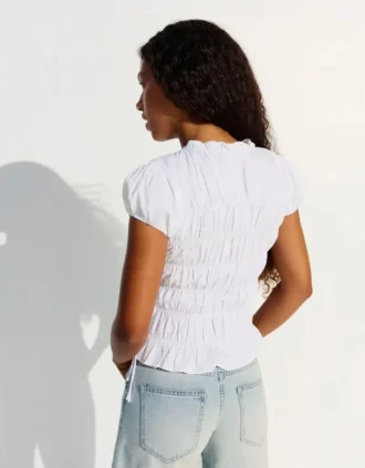 Gathered T-Shirt with Side Ties