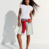 Gathered T-Shirt with Side Ties