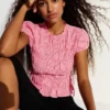 Gathered T-Shirt with Side Ties