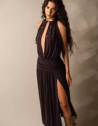 Halter Neck Midi Dress