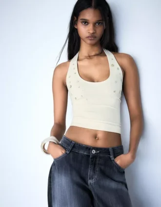 Halter Top with Buttons